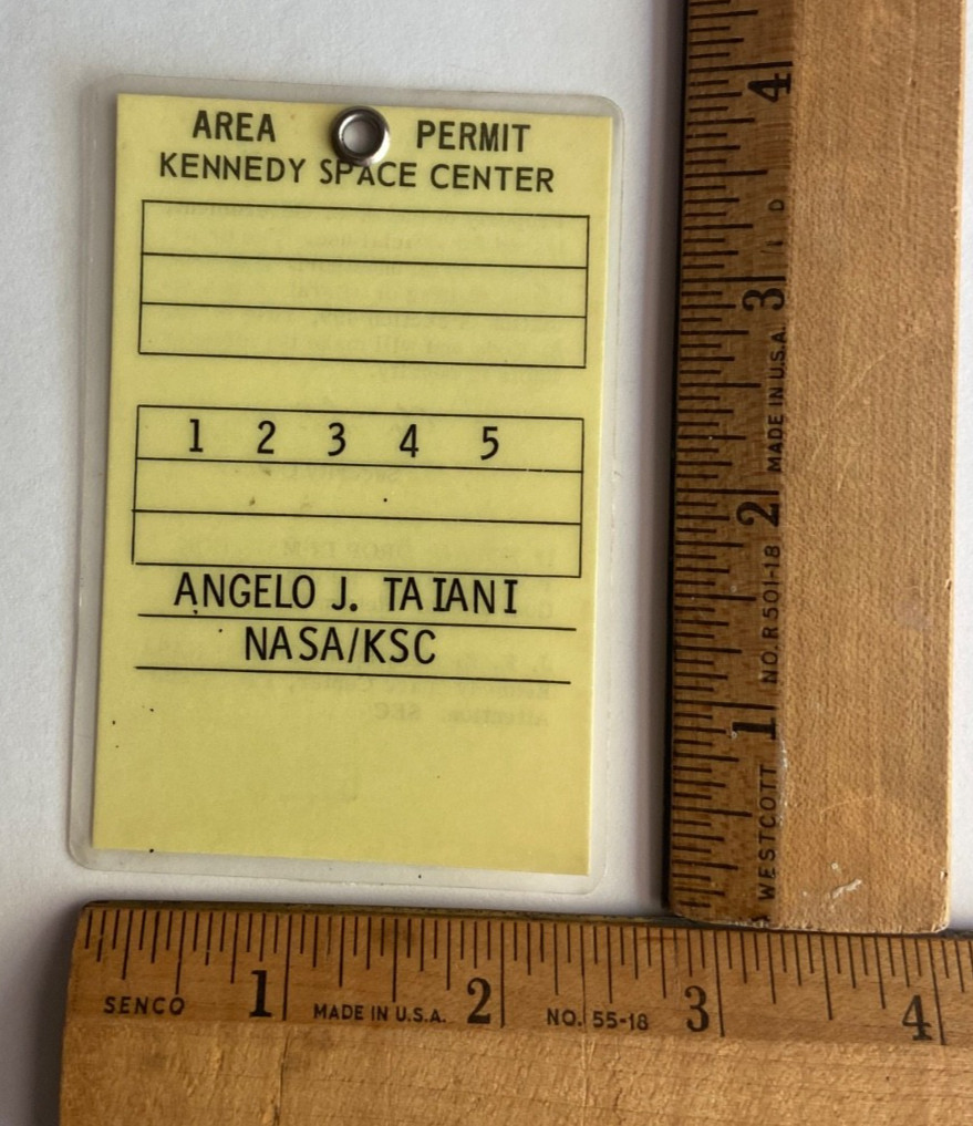 Original 1960s-1970s NASA KSC Area Permit Employee Access Badge #5220