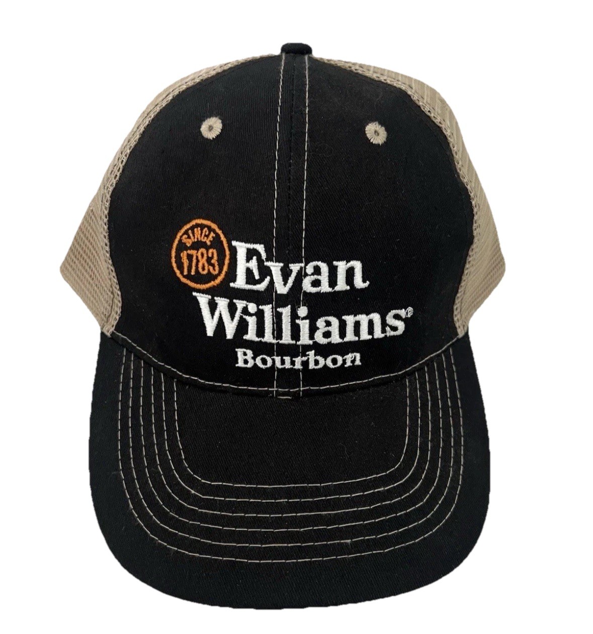 Evan Williams Bourbon Hat Adjustable Black Snapback Cap Trucker Men’s since 1783