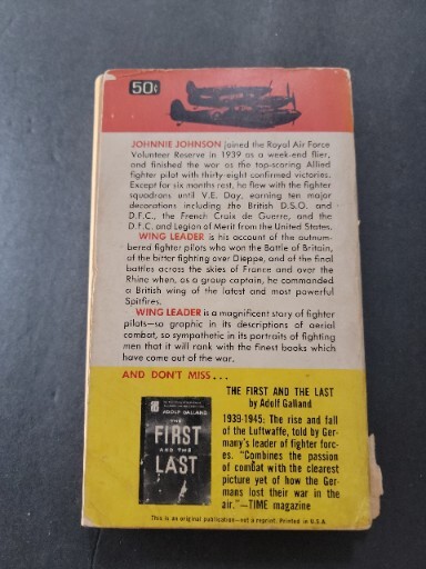 WING LEADER. By Capt. J. E. Johnson - Hardcover *Excellent Condition*