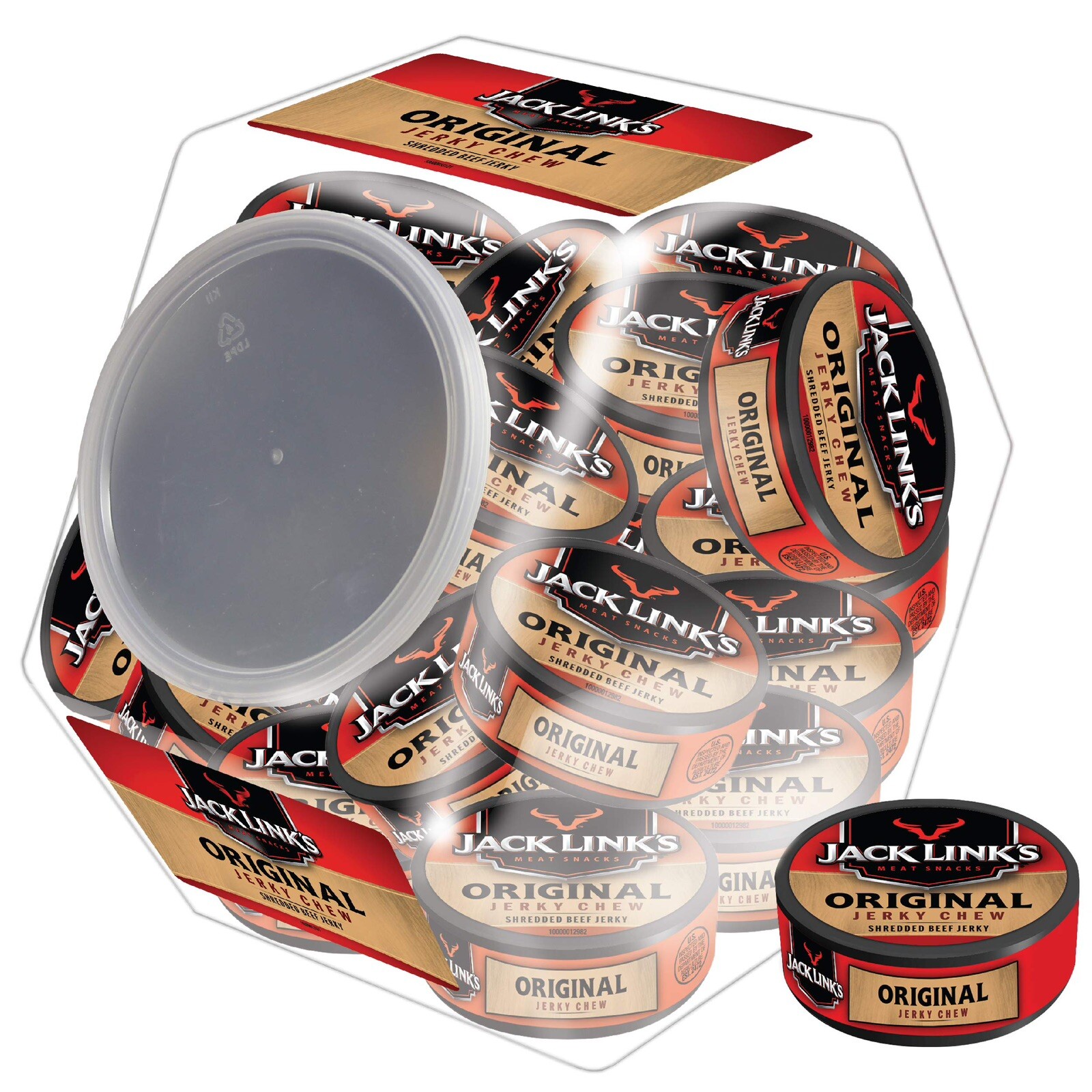 Jack Link's Beef 🥩 Jerky Chew - 0.32 Oz Per Tin (Pack of 36)