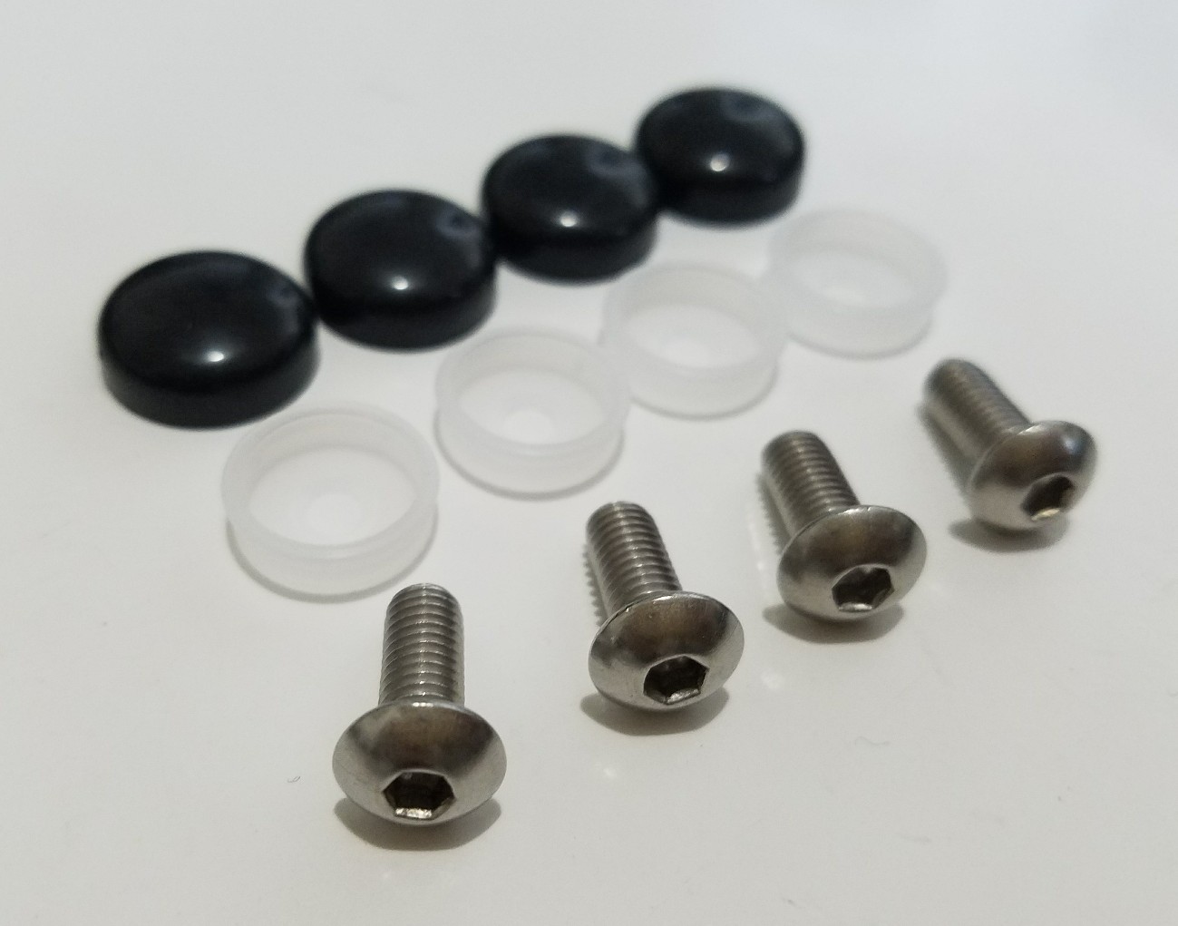 BMW Replacement luxury Auto License Plate Screws Stainless bolts rust free BLACK