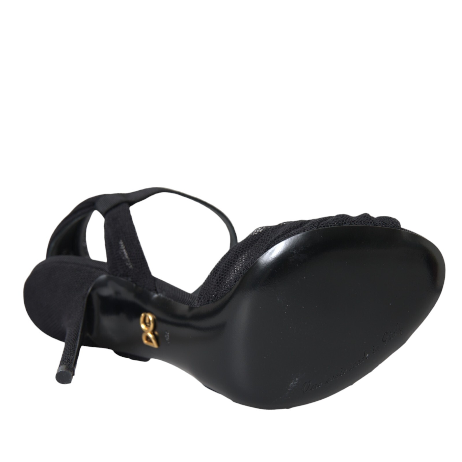 DOLCE & GABBANA Shoes Black Suede Embellished Heels Sandals EU36.5 / US6 1190usd