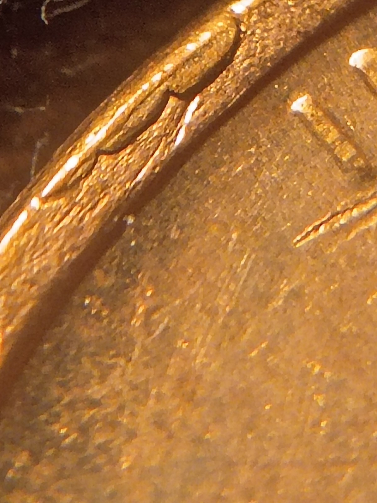1969 S Lincoln Cent Rim Cud/ Die Break