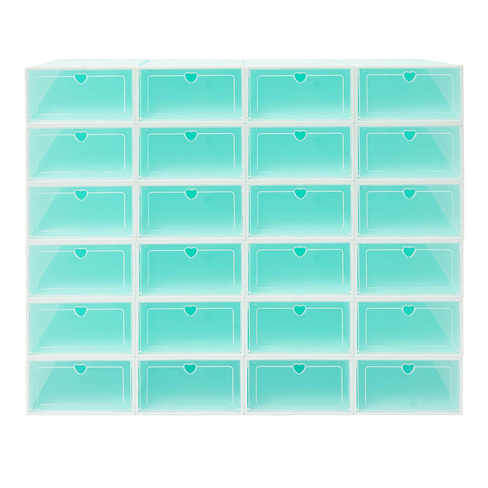 24PCS Shoe Storage Box Stackable Shoe Storage Organizer Container 33*23*14cm