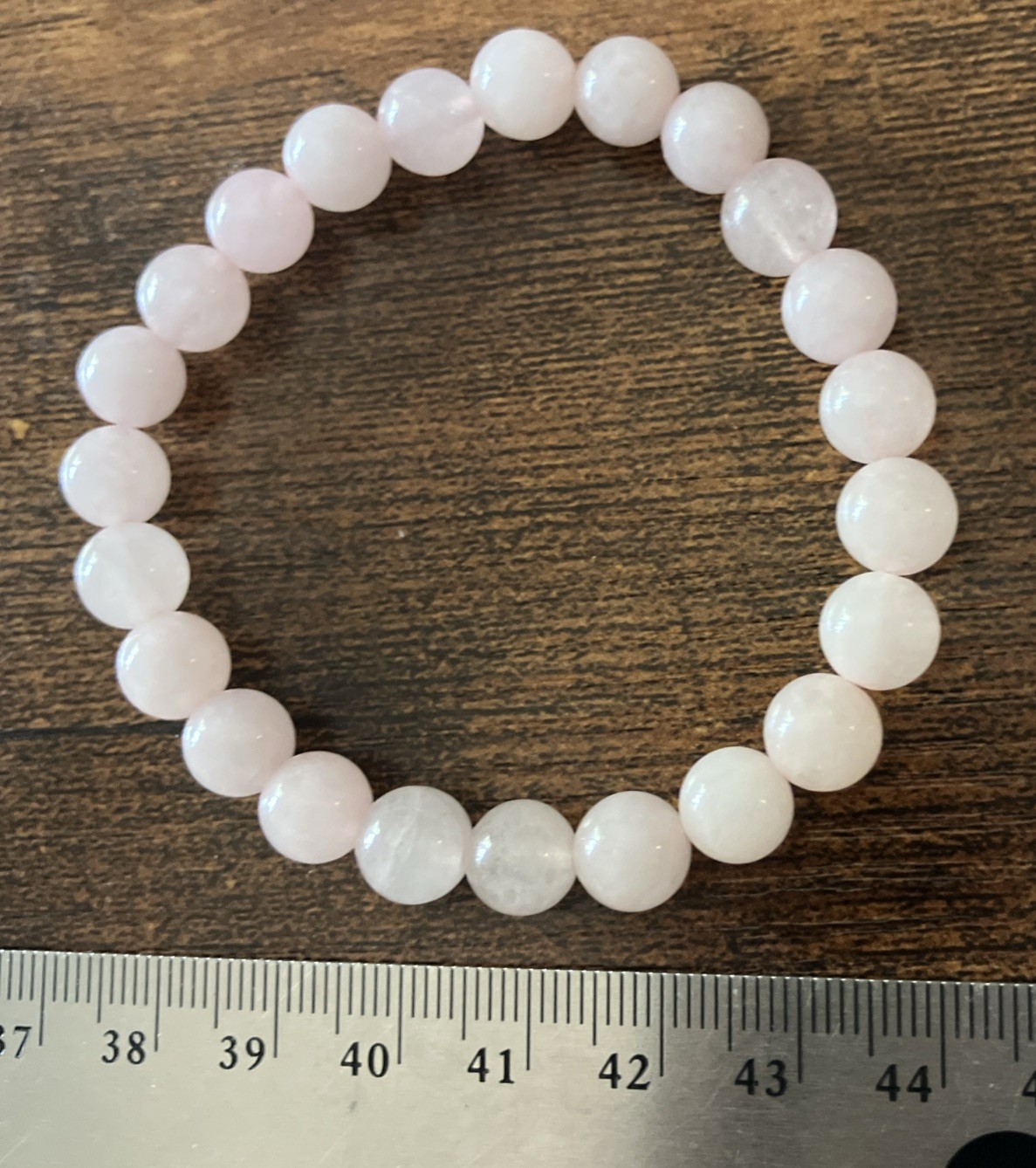 Rose Quartz Elastic Bracelet - Stone Beads 8mm - Fits 6.5-7.5” Wrist