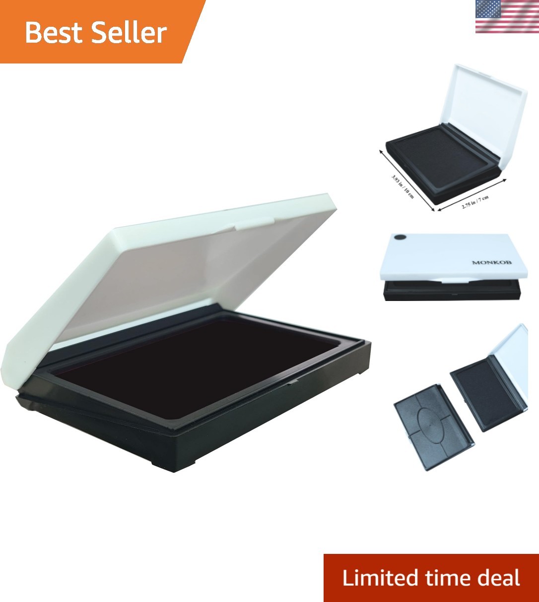 Black Ink Stamp Pad 2.75" x 3.93", Ink Paste Used for Office, Home, Crafting,...