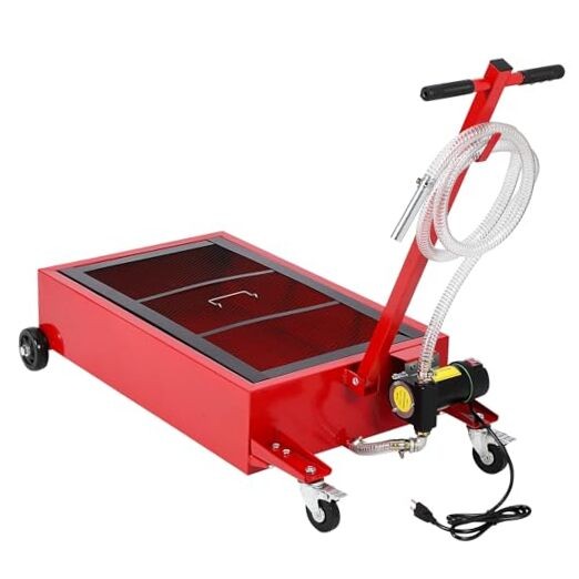 20 Gallon Oil Drain Pan Oil Drain Tank with 110V Electric Pump-20 Gallon