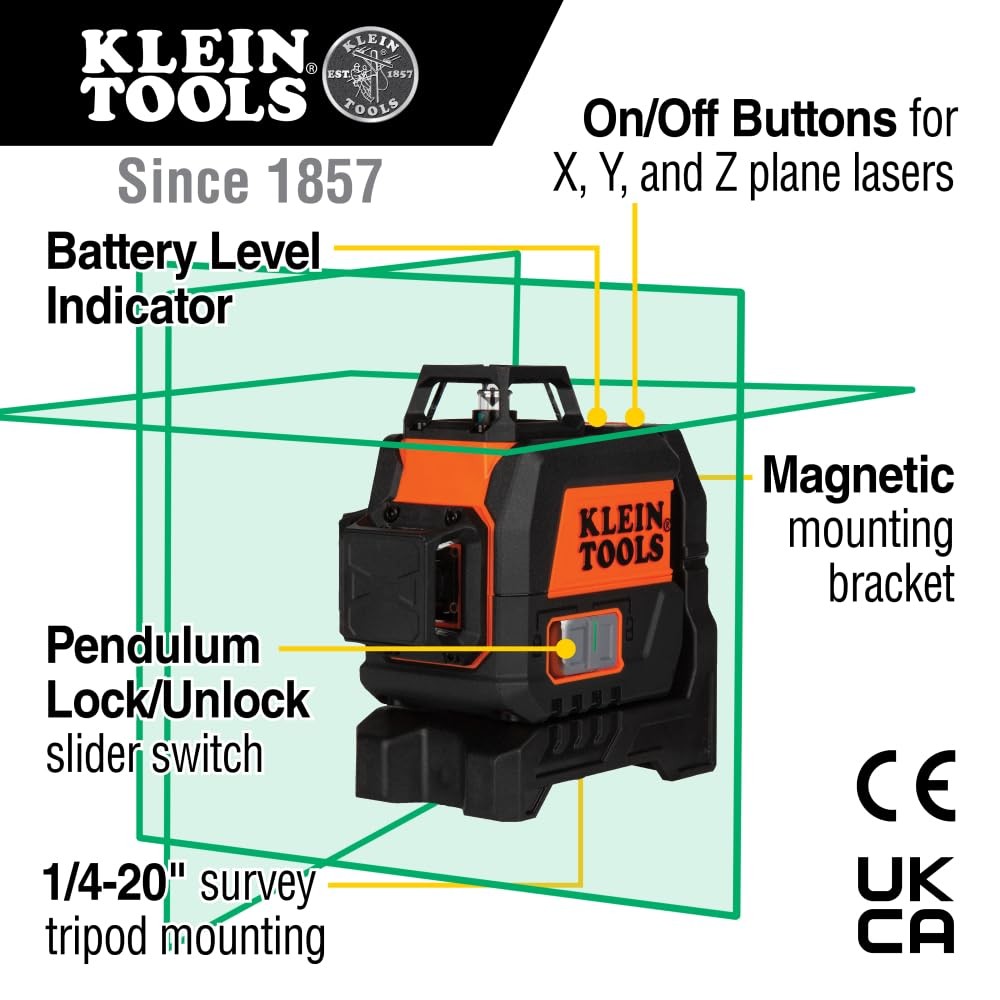 DIY Home Improvement Laser Level - Klein Tools 93CPLG Self Leveling 360