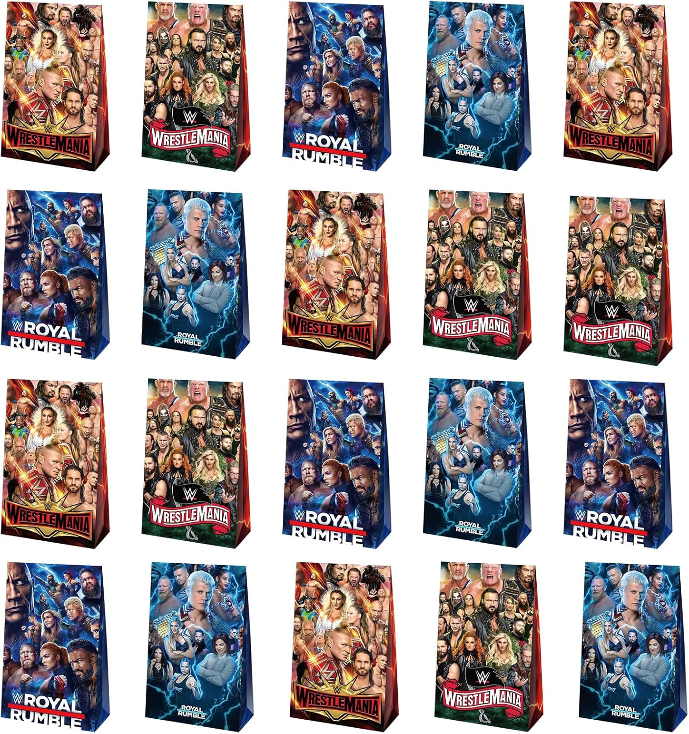 20Pcs Wrestling Goodie Bags, Wrestling Themed Party Bags for Boys Girls Kids Par