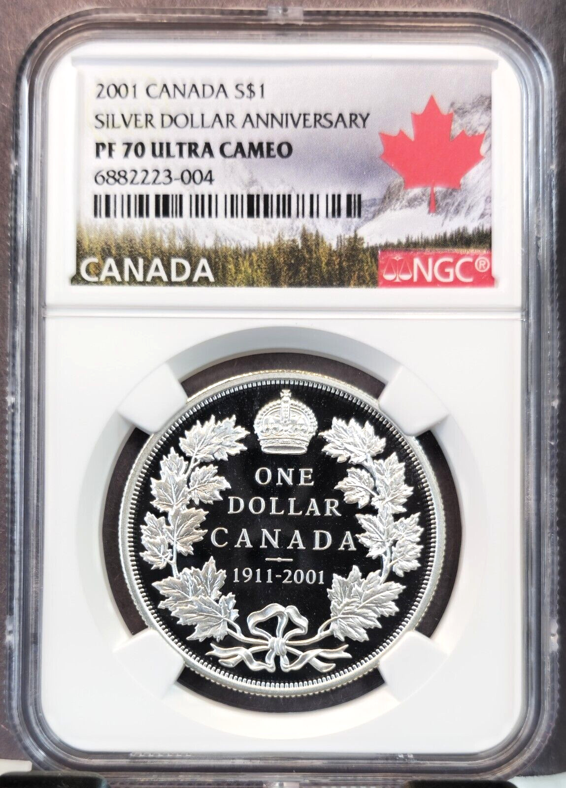 2001 CANADA SILVER 1 DOLLAR SILVER DOLLAR ANNIVERSARY NGC PF 70 ULTRA CAMEO RARE