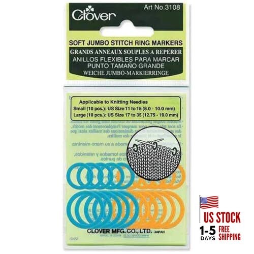 3108 Soft Jumbo Stitch Ring Markers, Other, Multicoloured, 2.58 x 8.47 x