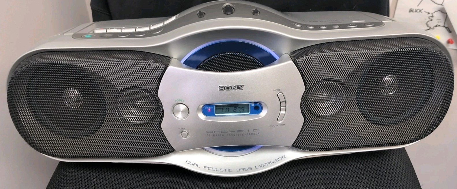 Sony CFD-F10 Boom Box CD Tape Cassette Radio Working , Silver