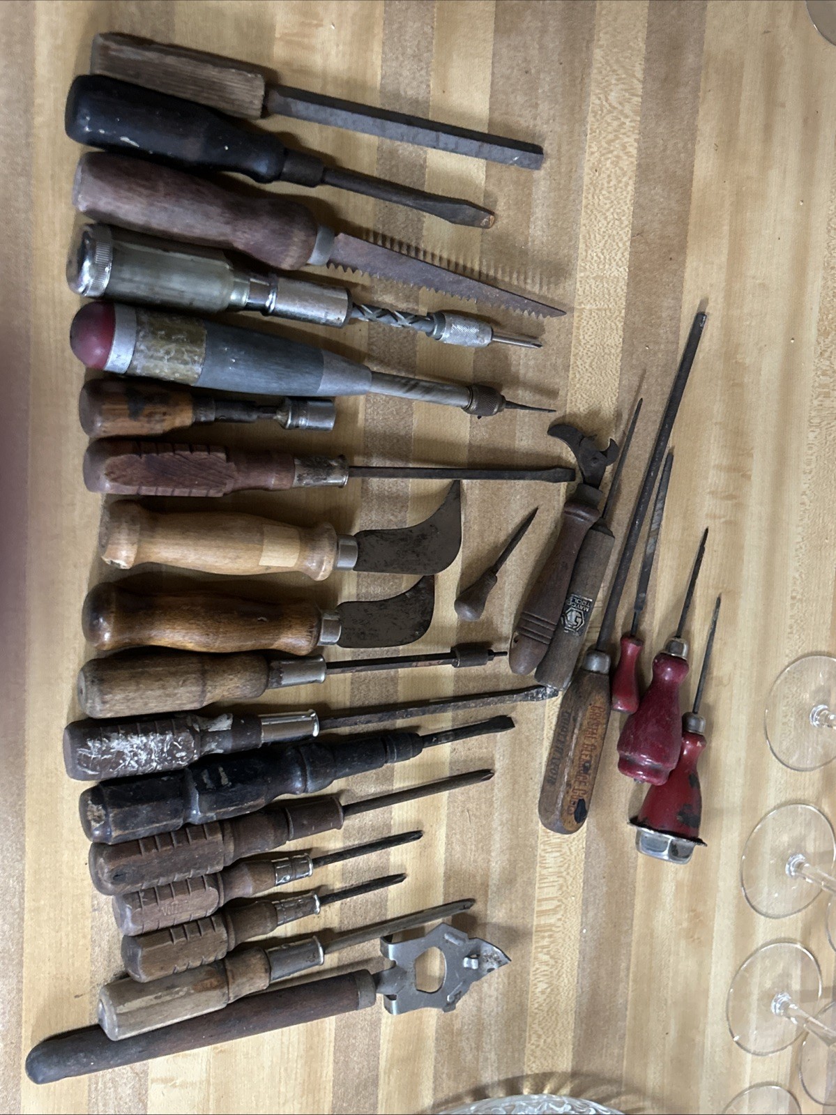 Antique Screwdriver Wood Handle Lot Yankee Craftsman Ice Pick Vintage 24pc...