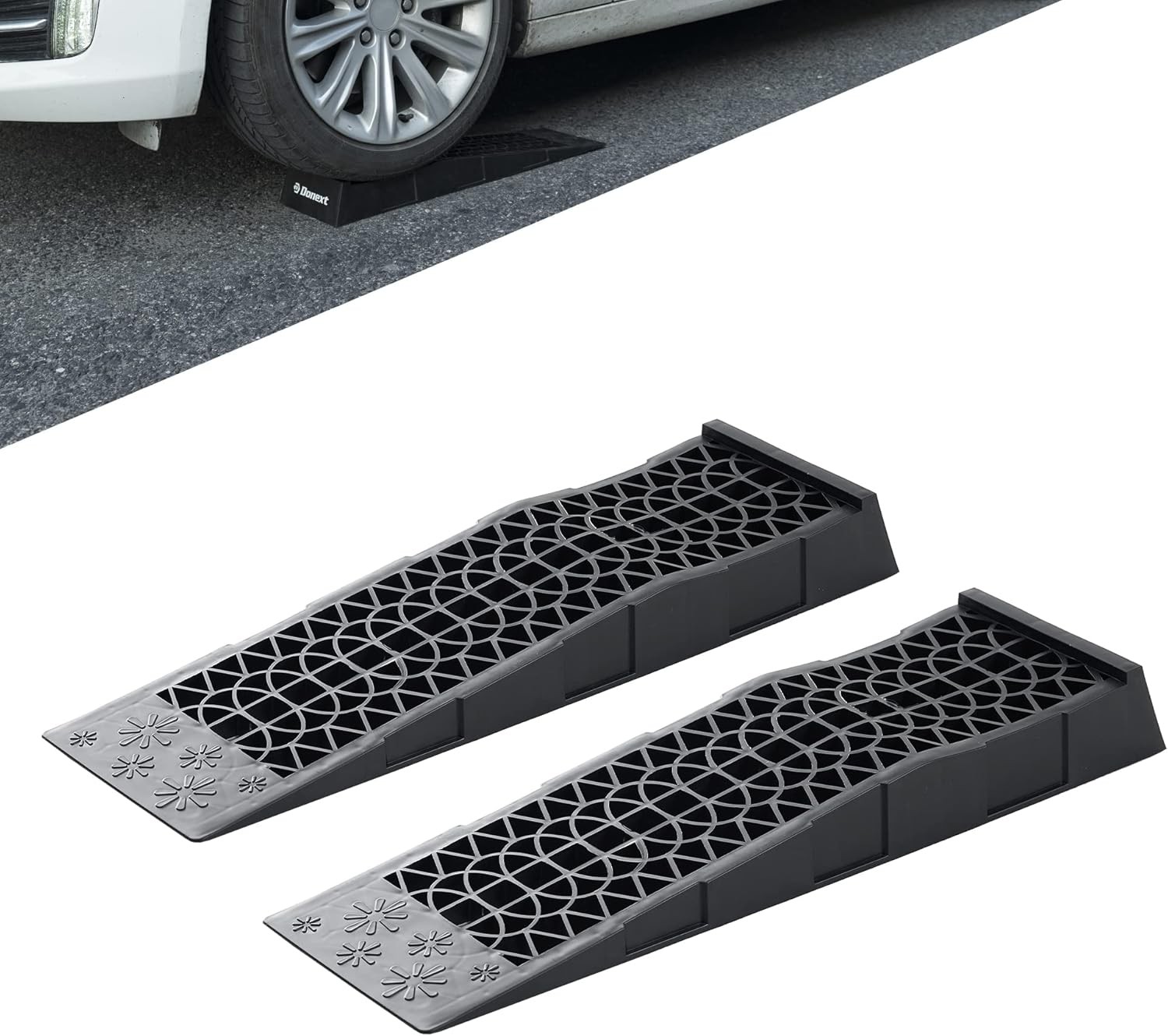 Ramps Low Profile Plastic Car Service Ramps 3 Ton Truck Vehicle 2 Pack