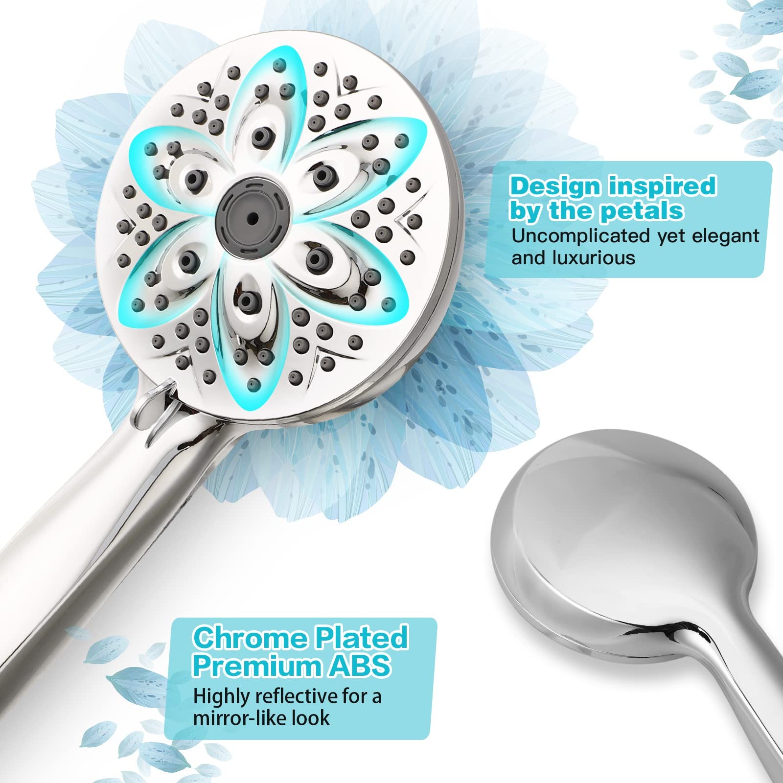 6 Setting Shower Head with Handheld JDO High Pressure Hand held Shower Head 4.7