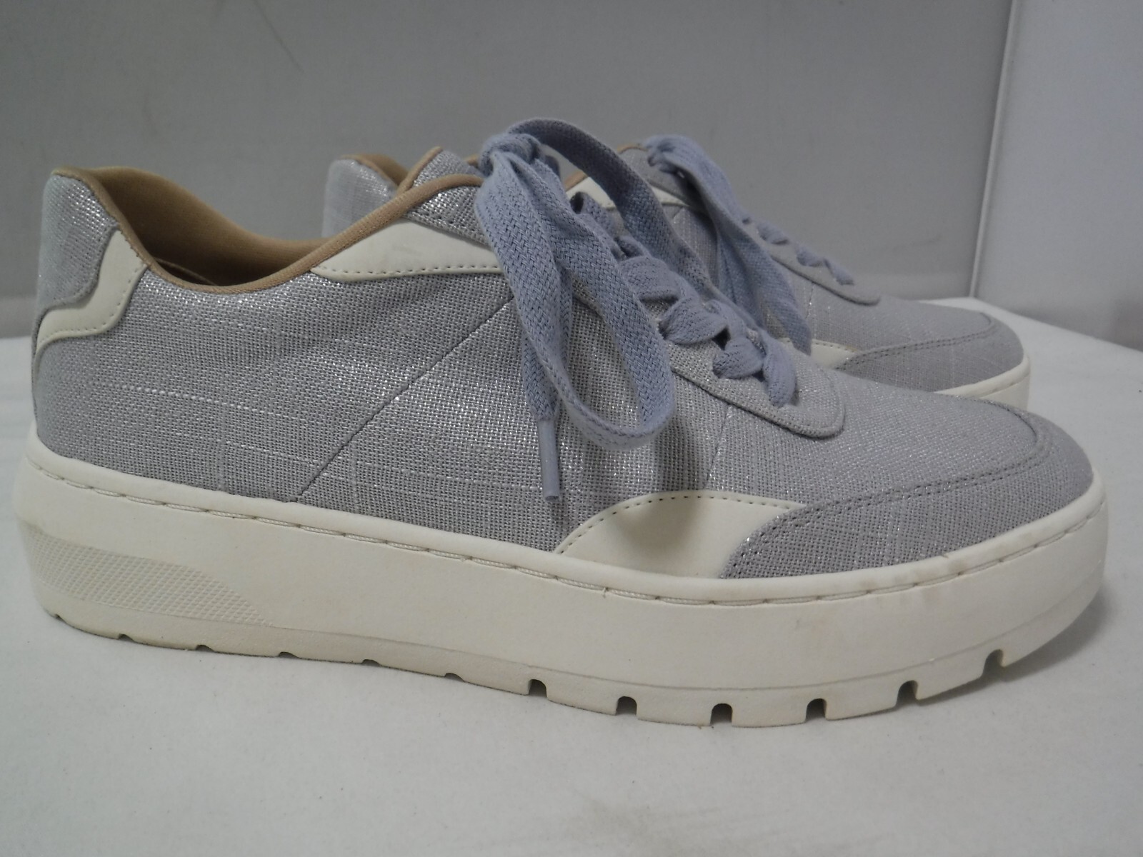 PF2 Women's VIONIC Elsa Blue White Canvas Platform Comfort Sneaker Shoes Sz 6