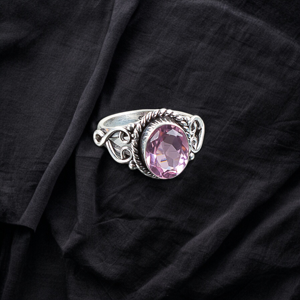 Morganite Gemstone 925 Sterling Silver Ring Handmade Jewelry Ring For Gift