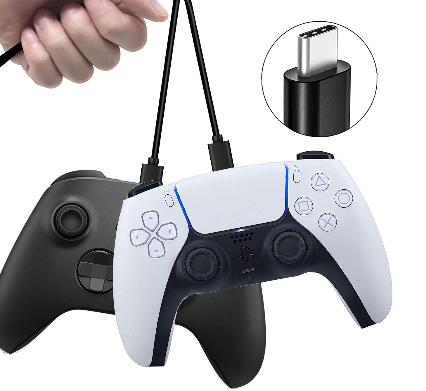 Charger Cord for PS5 Controller USB Type C Remote Charging Cable, Pack of 2 (...