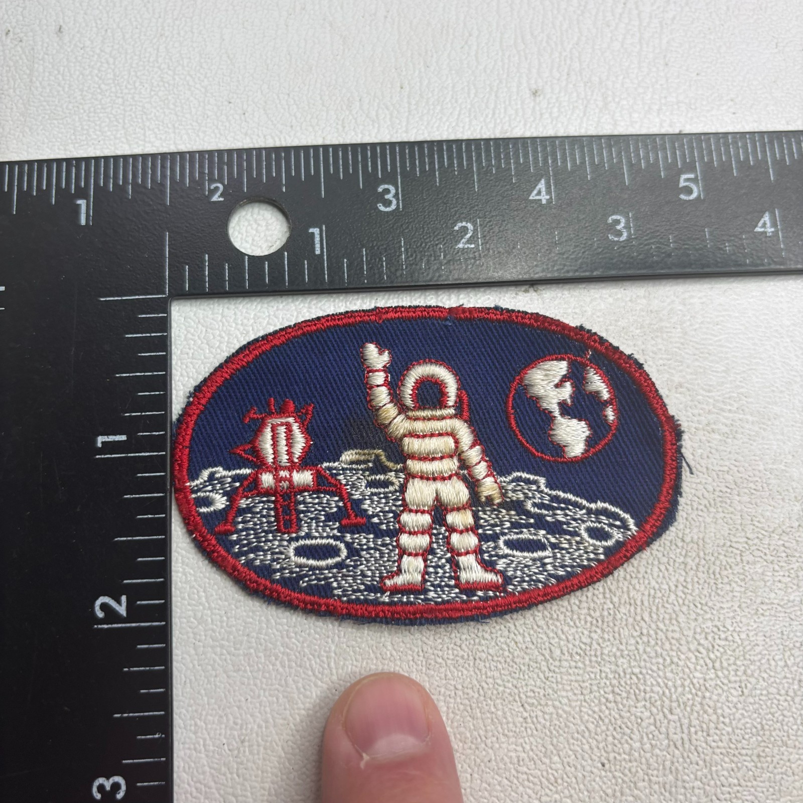 Vtg Some-Staining ASTRONAUT OR COSMONAUT MOON CRATERS EARTH Patch 65XC