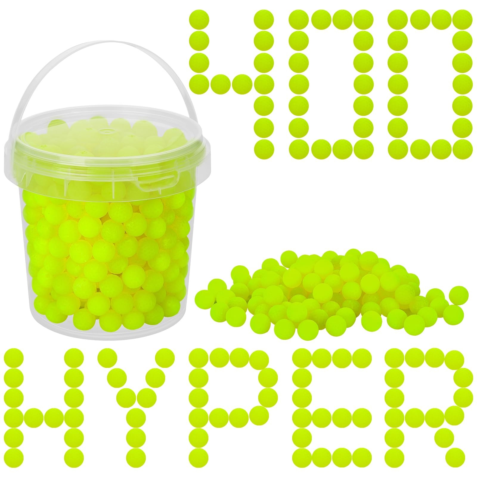 400 Refill Balls for Nerf Hyper Gun - 0.55" Ammo with Storage Bucket
