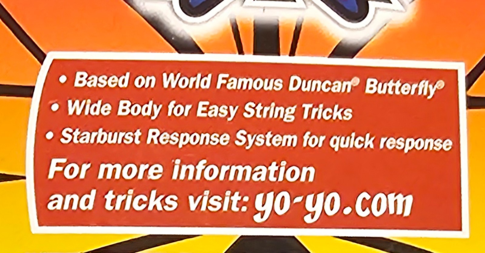 DUNCAN BUTTERFLY XT YO-YO BRAND NEW IN ORIGINAL PKG