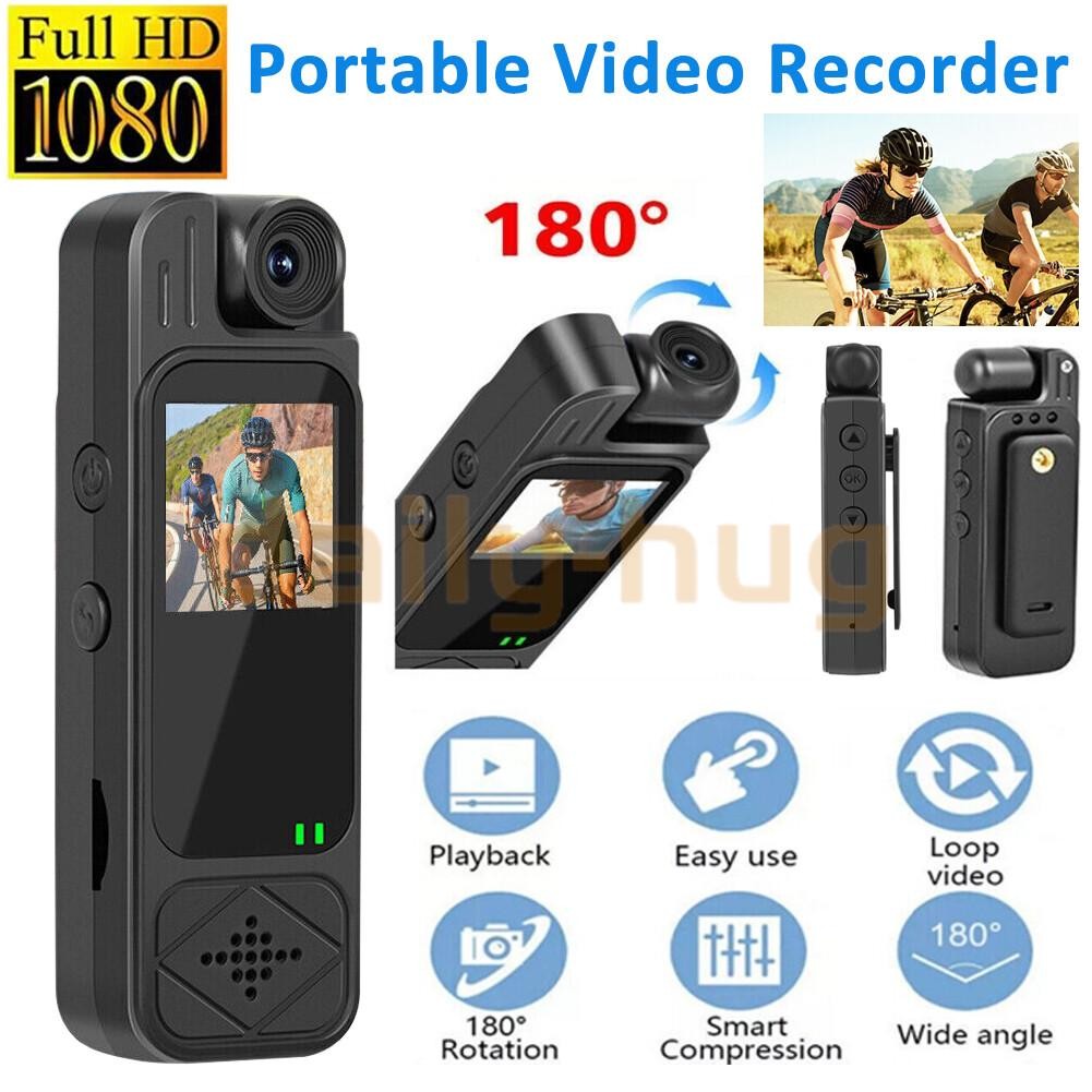 Portable 1080P HD Camcorder Mini Police Body Camera 180° Video DVR IR Night Cam