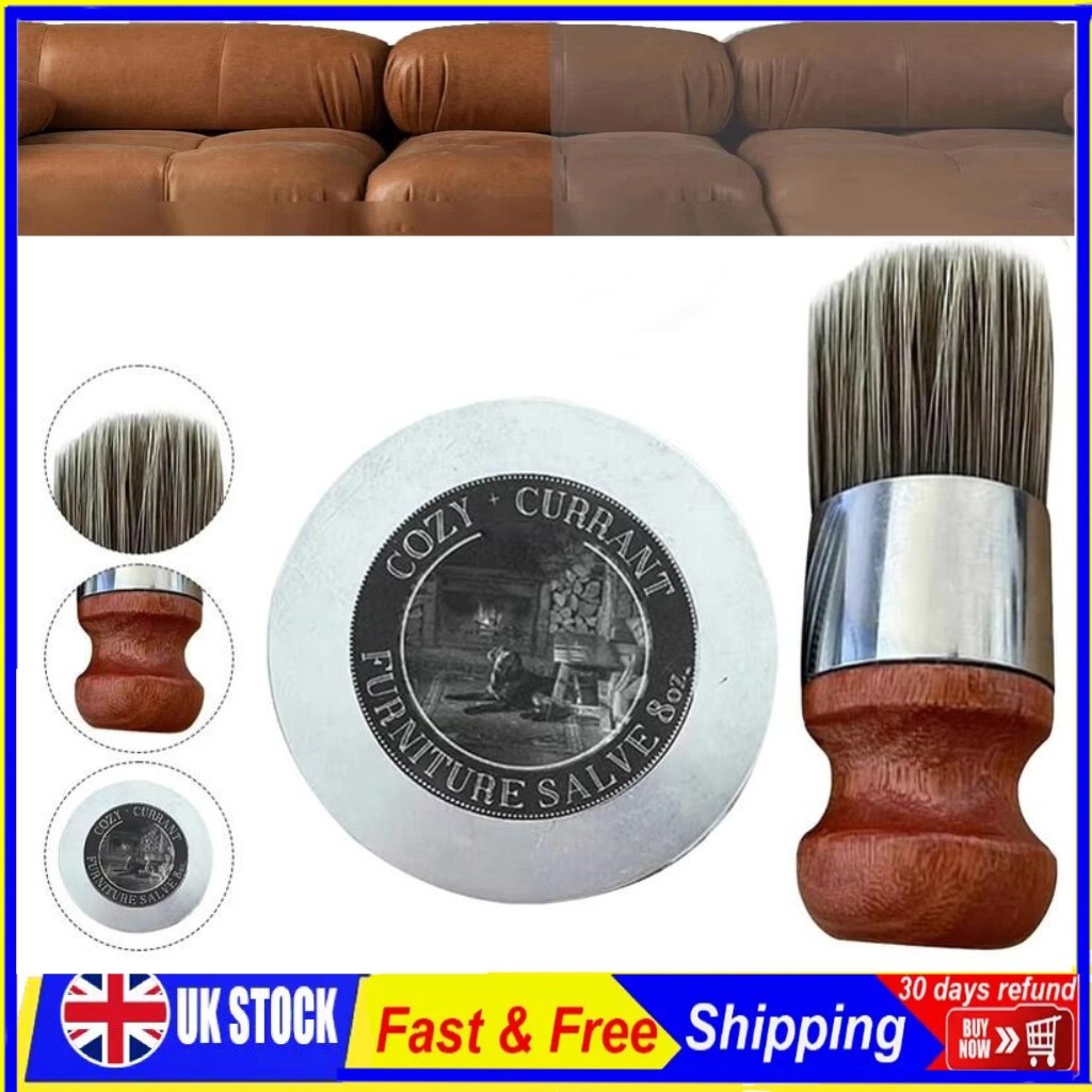 Wise Owl Leather Furniture Salve with Brush Leather Cleaner