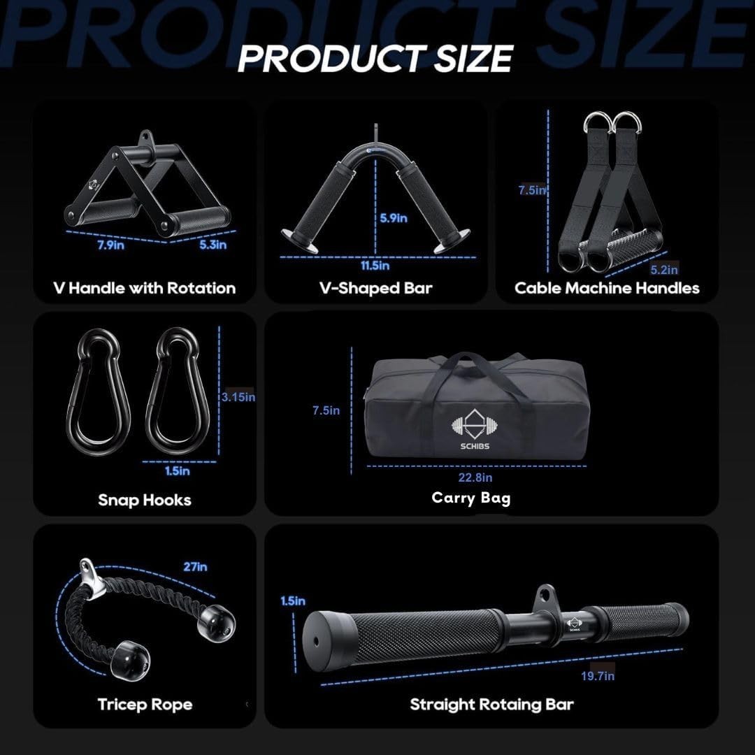 Ergonomic Pulldown Attachment Set for Enhanced Home Gym Workouts: 5 Components