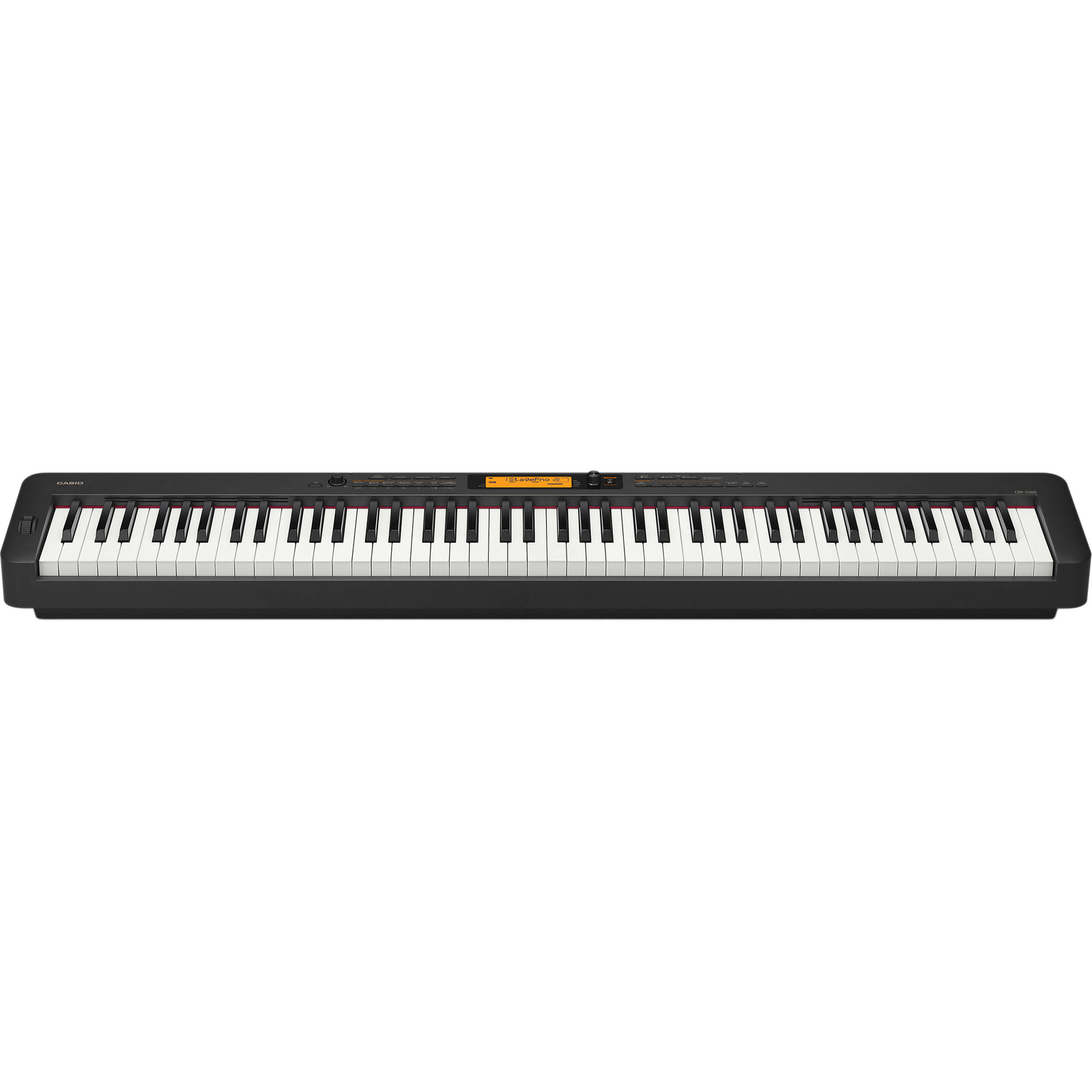 Casio CDP-S360 88 Note Digital Piano, Black w/ AC Adapter, Music Rest, and Susta
