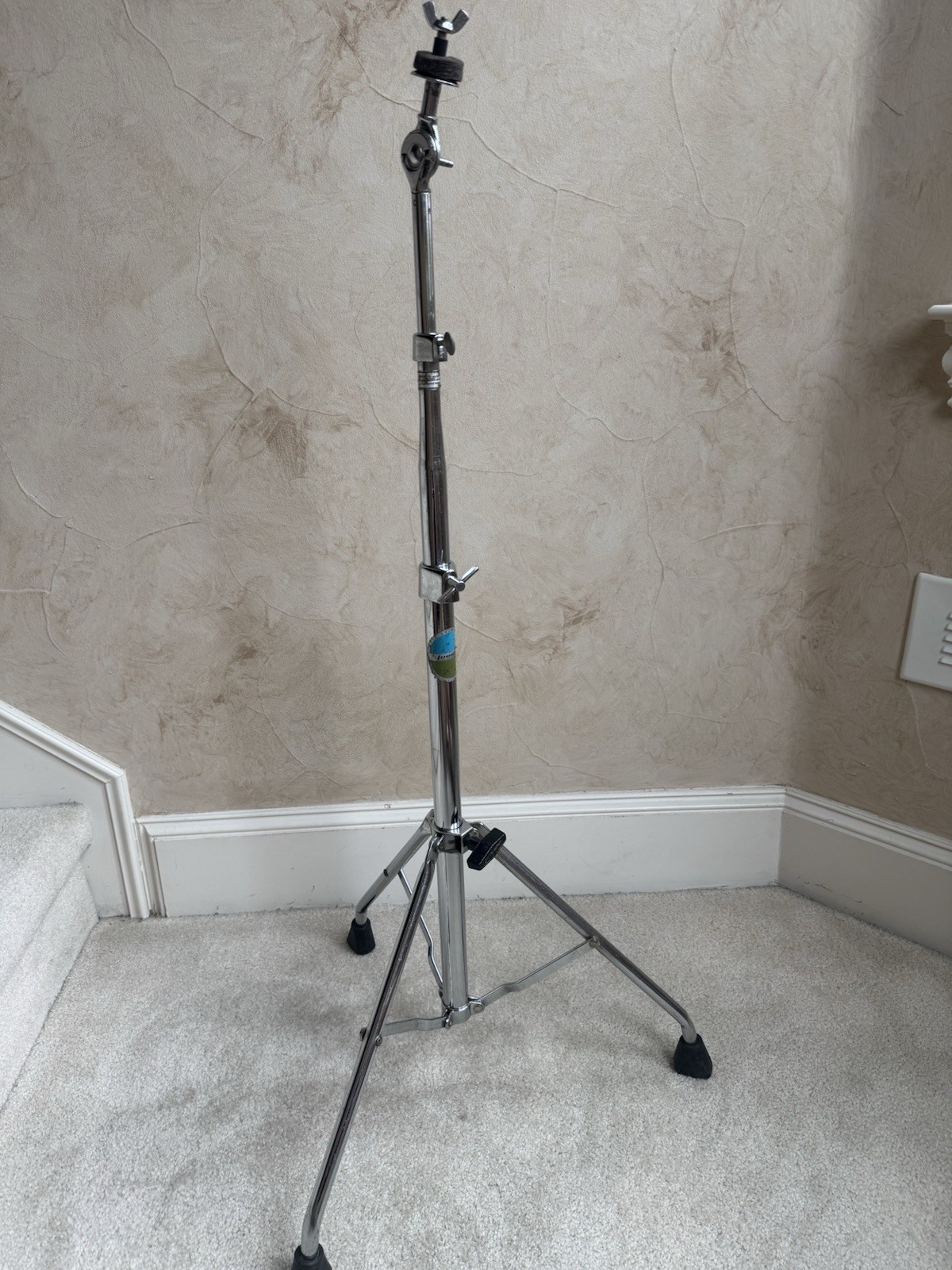 70s 80s Ludwig Model 1406 Blue Olive Hercules Straight Cymbal Stand - Tube Leg