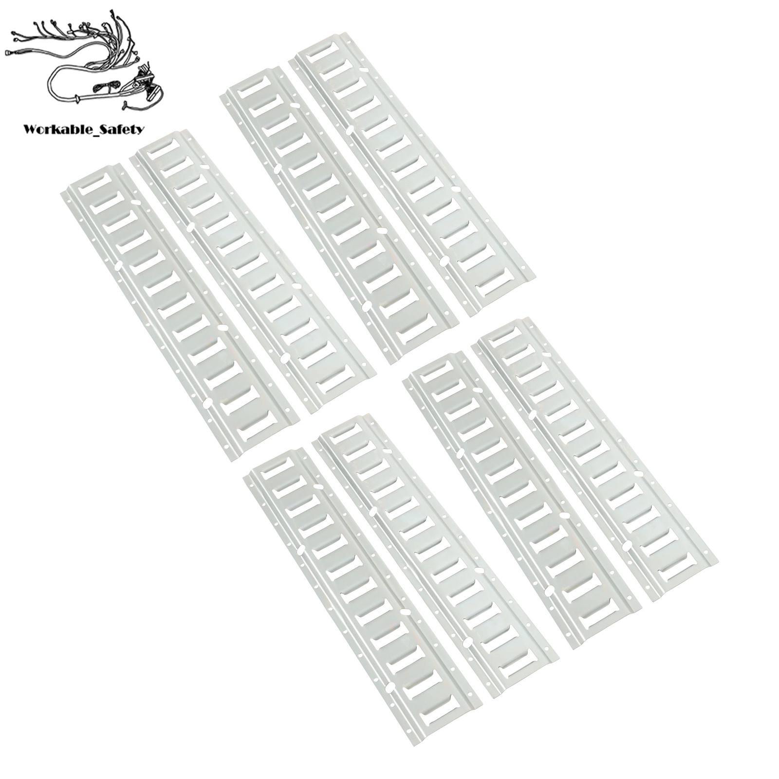 Steel Silver 8 Pack 2 Foot E Track Rails, Zinc Plated For Cargo Trailer Tie Down