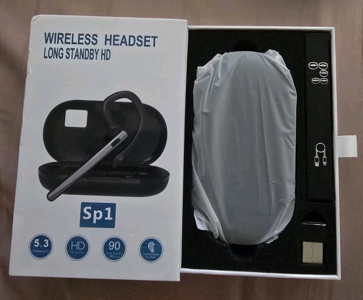 SP1 Bluetooth v5.3 HD 90HR Headset w/ Charging Case