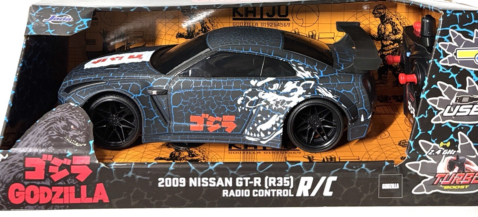 Hollywood Rides 1:16 Godzilla 2009 Nissan GT-R (R35) R/C Car Jada Radio Control