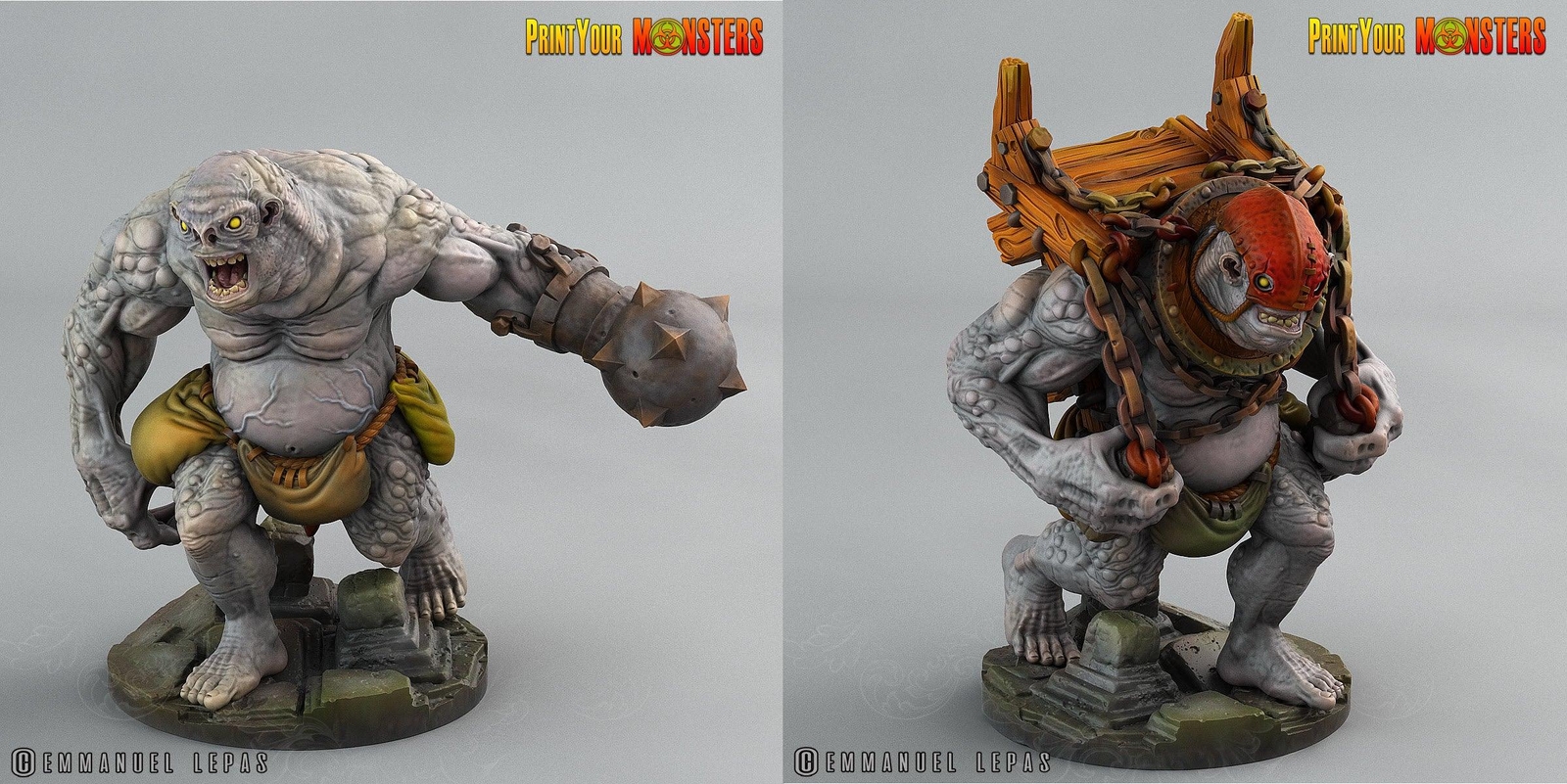 3D Printed Print Your Monsters Trolls Depths Of Choas Confronting The Abyss 28mm