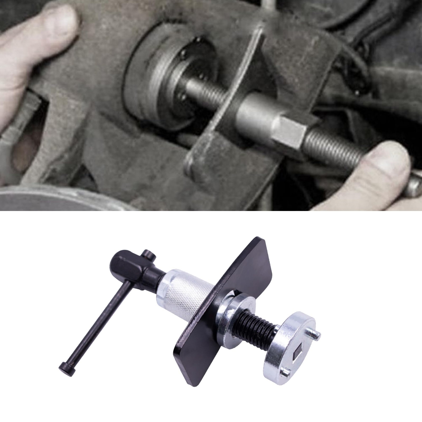 Lonuxi Car Brake Piston Wind Back Tool, Auto Caliper Black/Silver