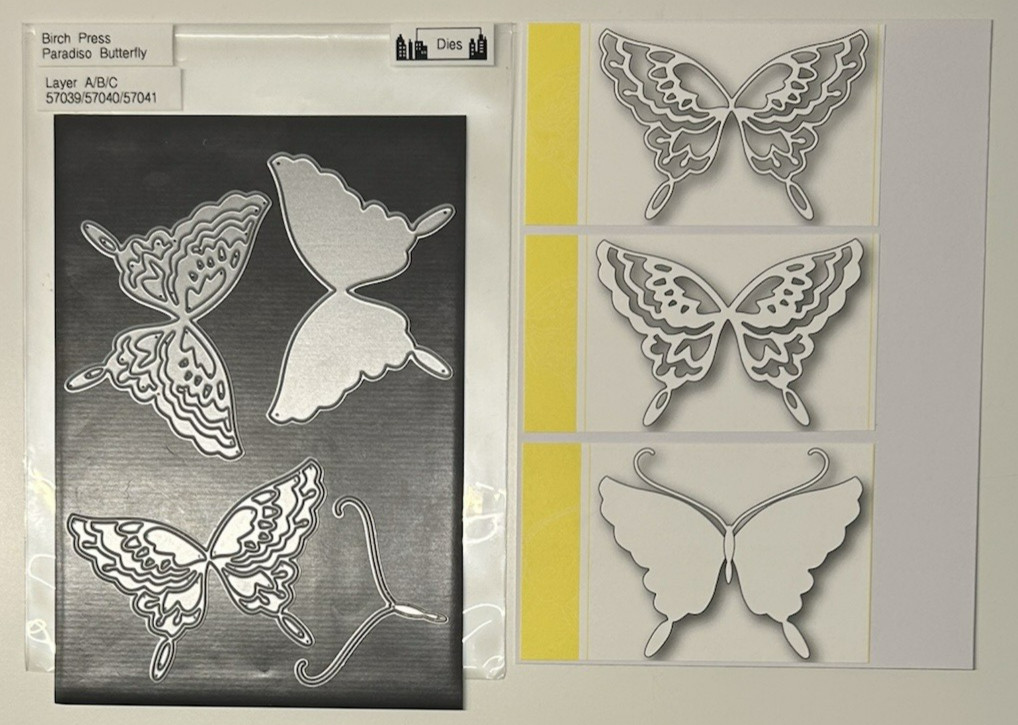 Birch Press Design PARADISO Butterfly Layer 4-piece Die Set - New - Free Ship