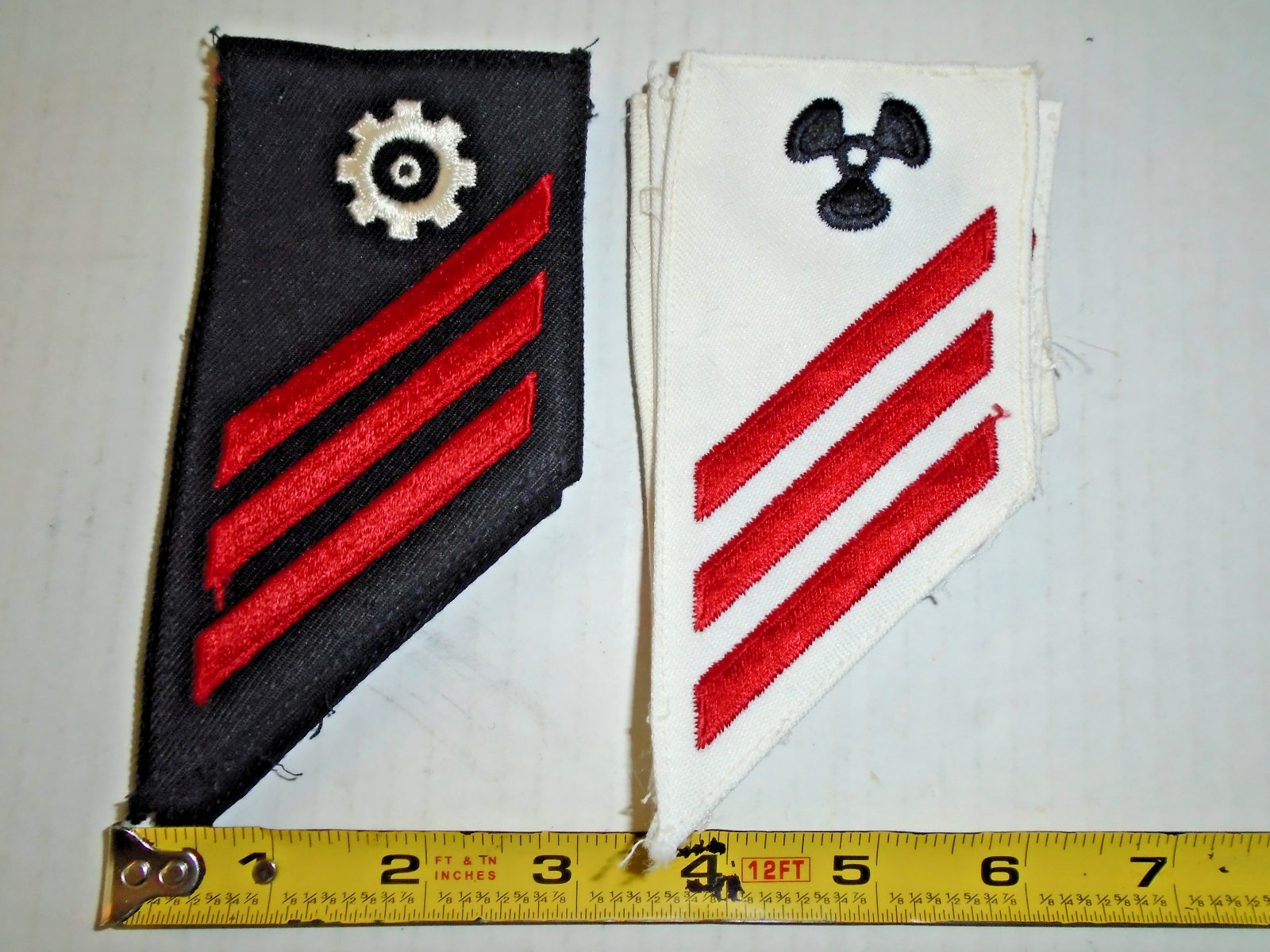 Lot of 10 Vintage US Navy Fireman Sleeve Stripes Patches E-3 Engineering Red
