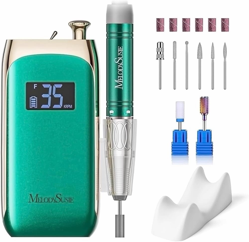 MelodySusie Professional Clip-On Rechargeable Nail Drill with Premium Motor