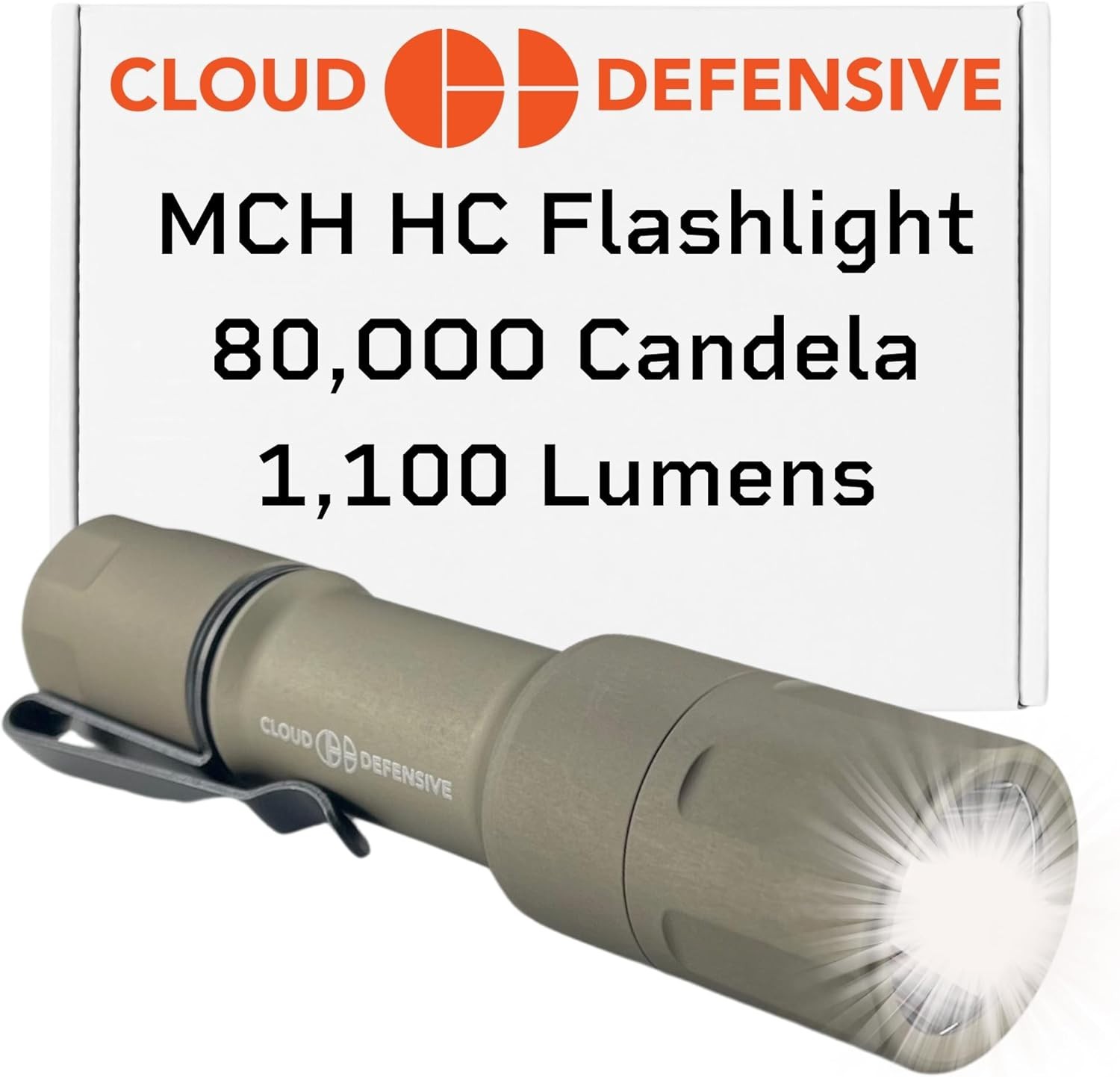 Cloud Defensive MCH 2.0 HC High Candela FDE 1100 Lumen 80k Candela Flashlight