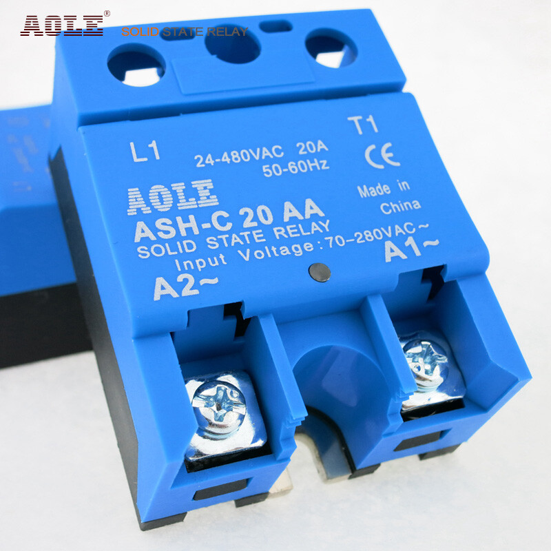 20A single phase AC solid state relay ASH-C 20AA for motors, heating, machinery