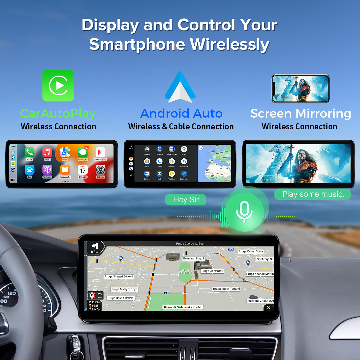 12.3" Screen for Audi A4 A5 Car Stereo Navigation GPS Octa Core Bluetooth 4G 64G