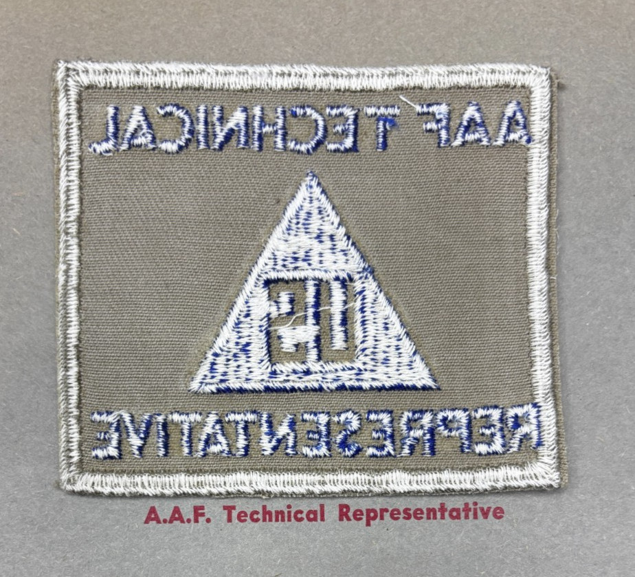Kay Adams Collection WW 2 AAF Technical Representative Patch Inv# KA329