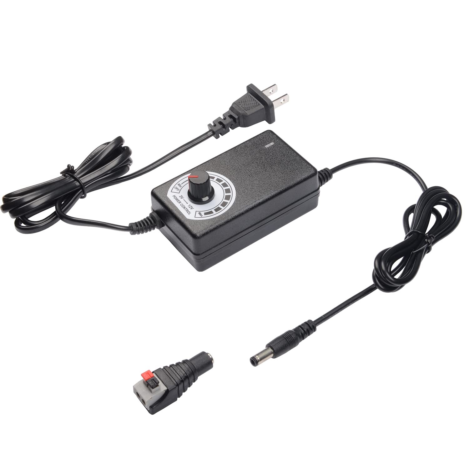 Ajustable Power Supply 100-240V AC to DC 3-12V 2A 24W Low Voltage Speed Contr...