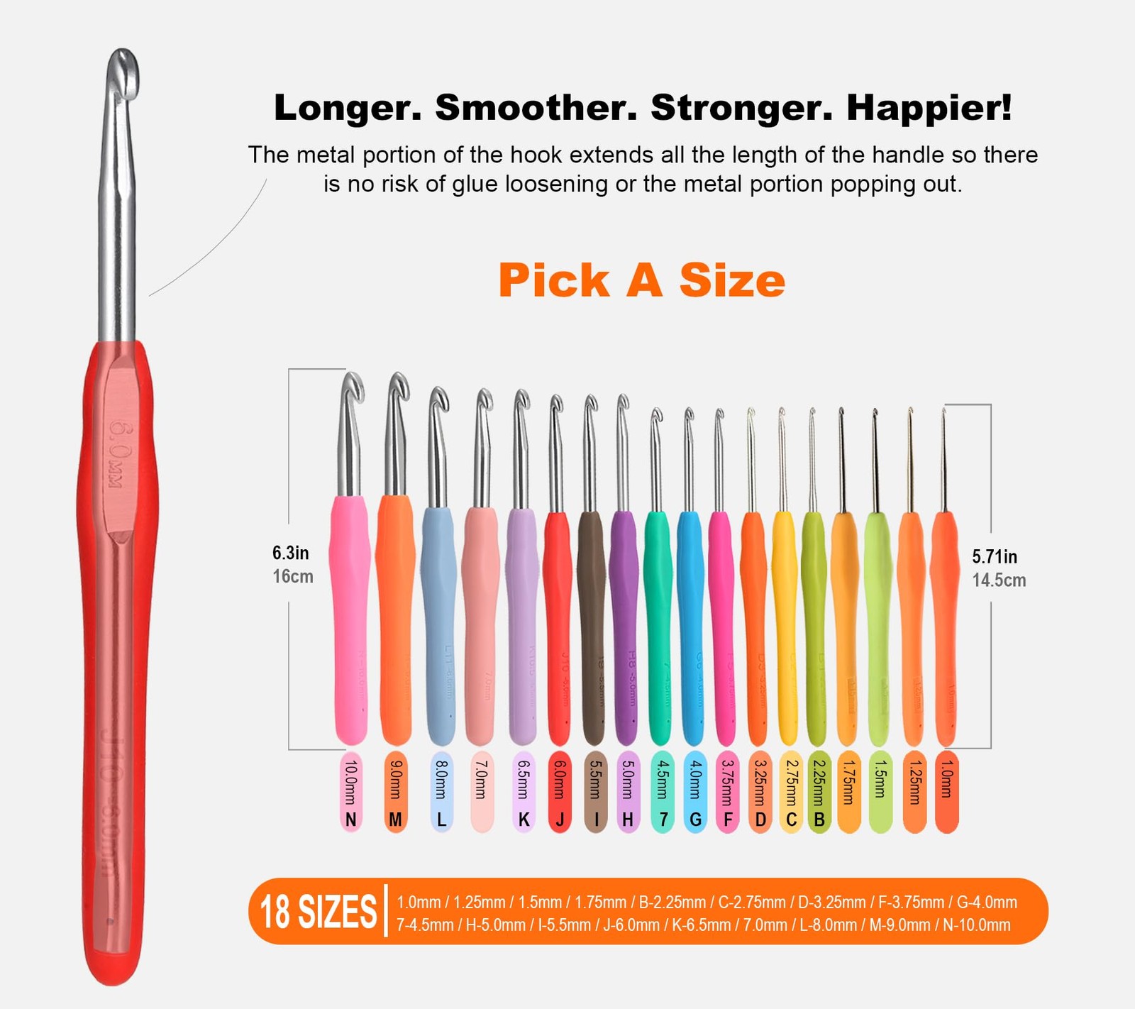 2Pcssize H / 5.0Mm Crochet Hooks, Ergonomic Crochet Hook for Arthritis and Begin