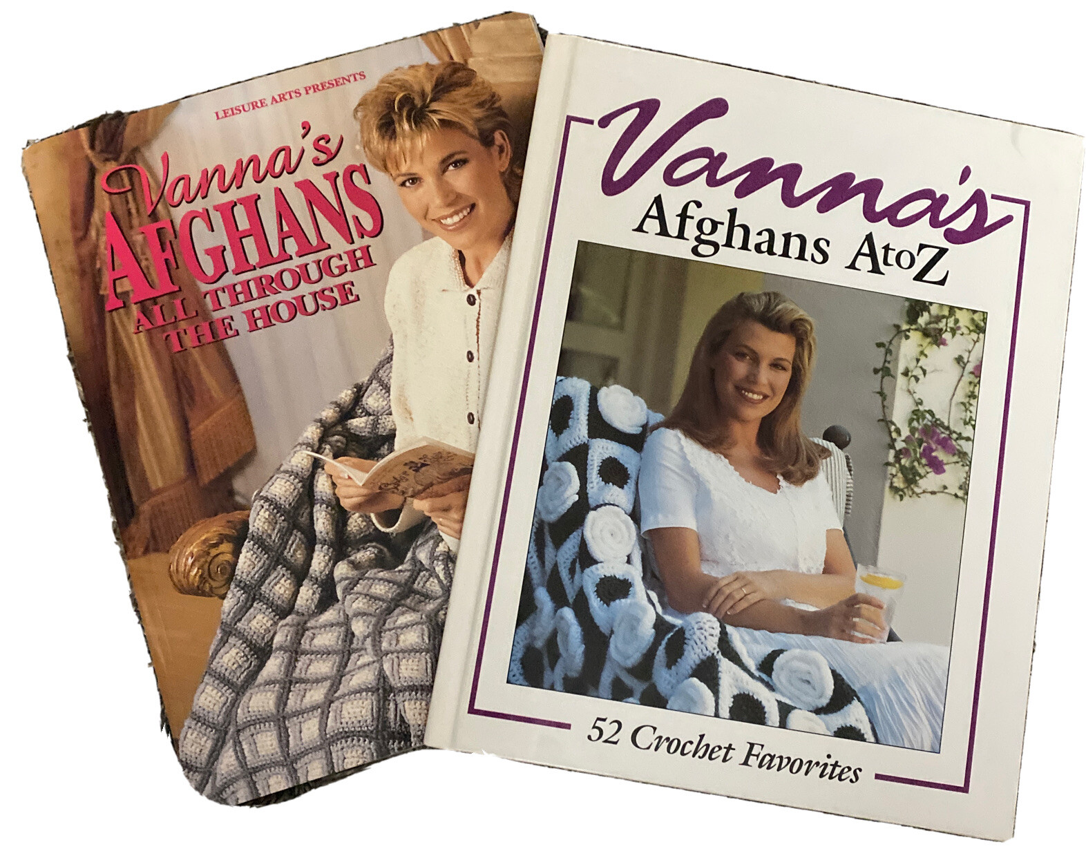 Vanna's Afghans All Through the House and Vanna’s Afghans AtoZ Lot of 2 Books