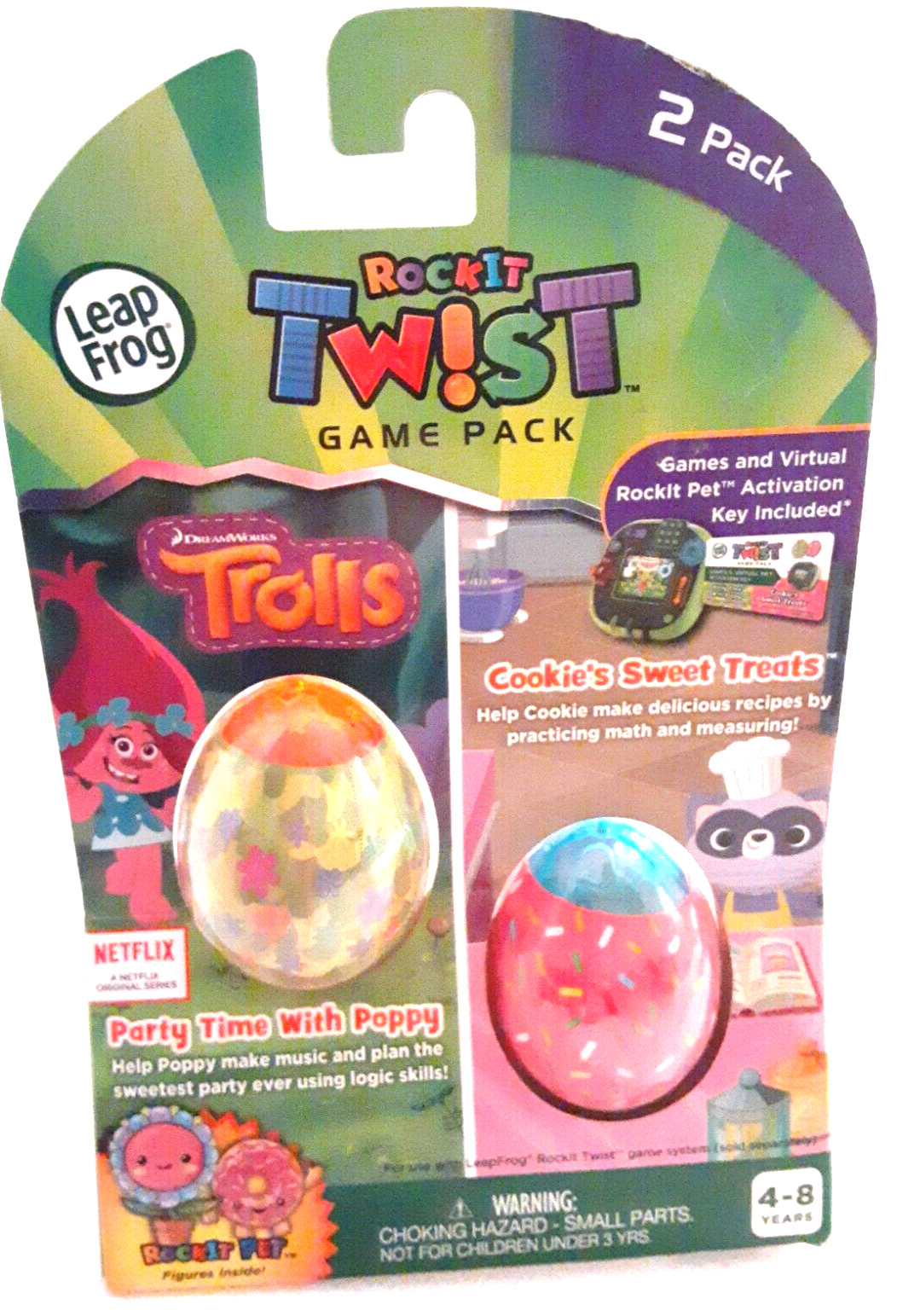 Leap Frog Twist Dual Game Pack Trolls Party Time With Poppy and Cookie's Treats