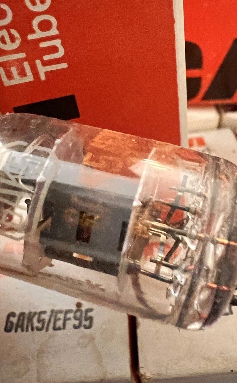 Matched Pair NOS RCA 6AK5 EF95 5654 Audio Preamp Tubes Gray Plates