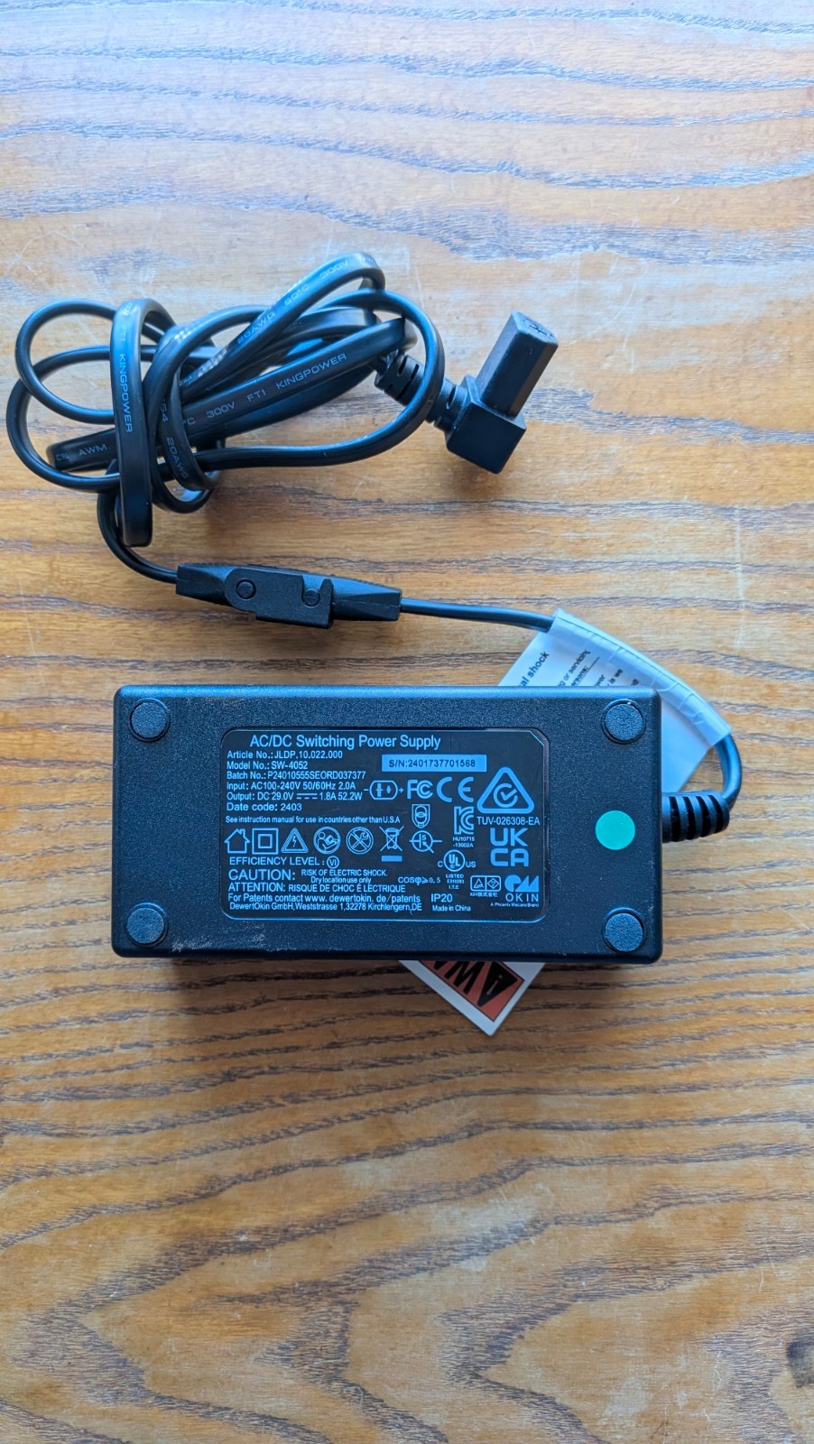 Lift Chair Power Supply SW-4052 w/2 Pin Adapter Fully Tested