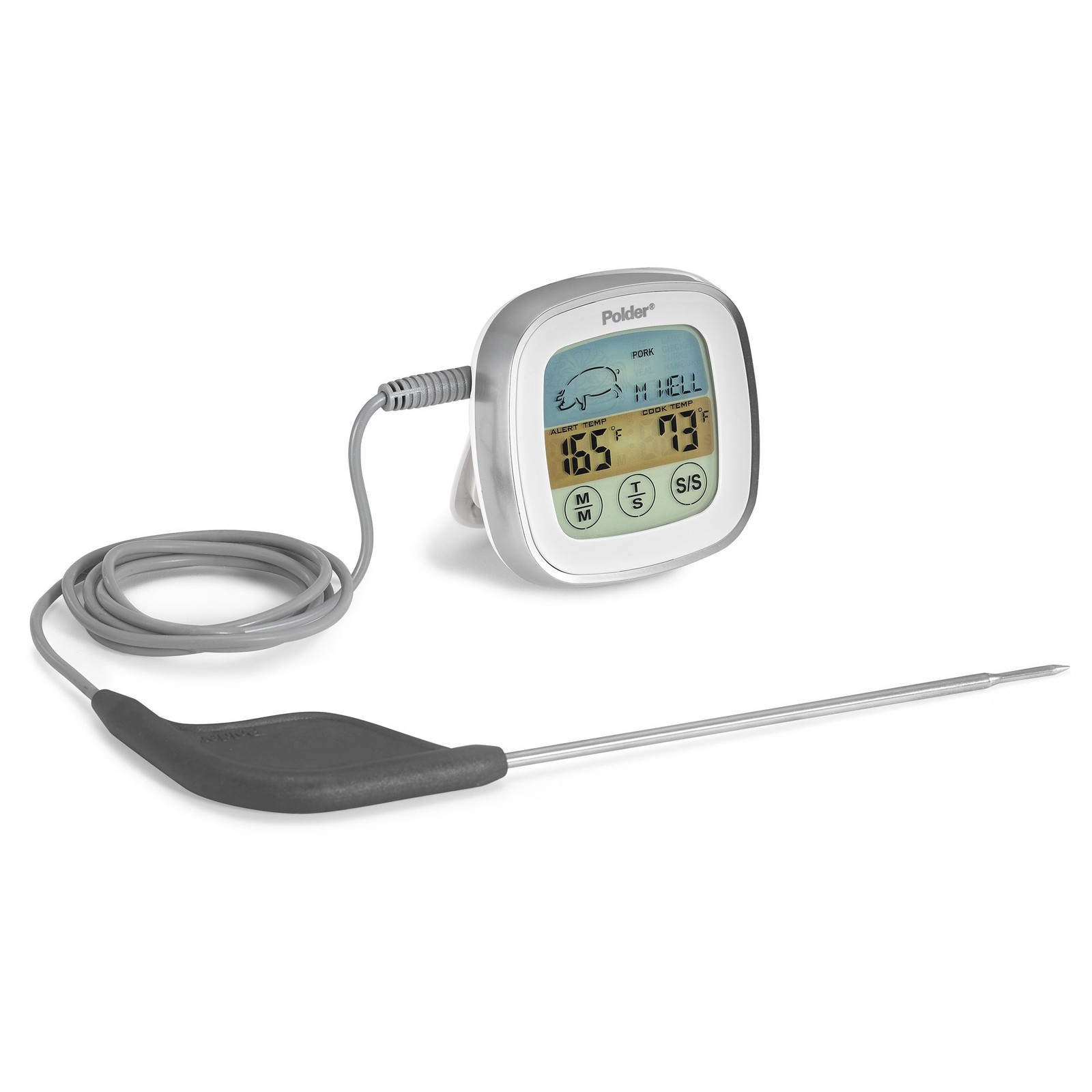 Polder Touch Screen Preset Thermometer White w/Ultra Probe