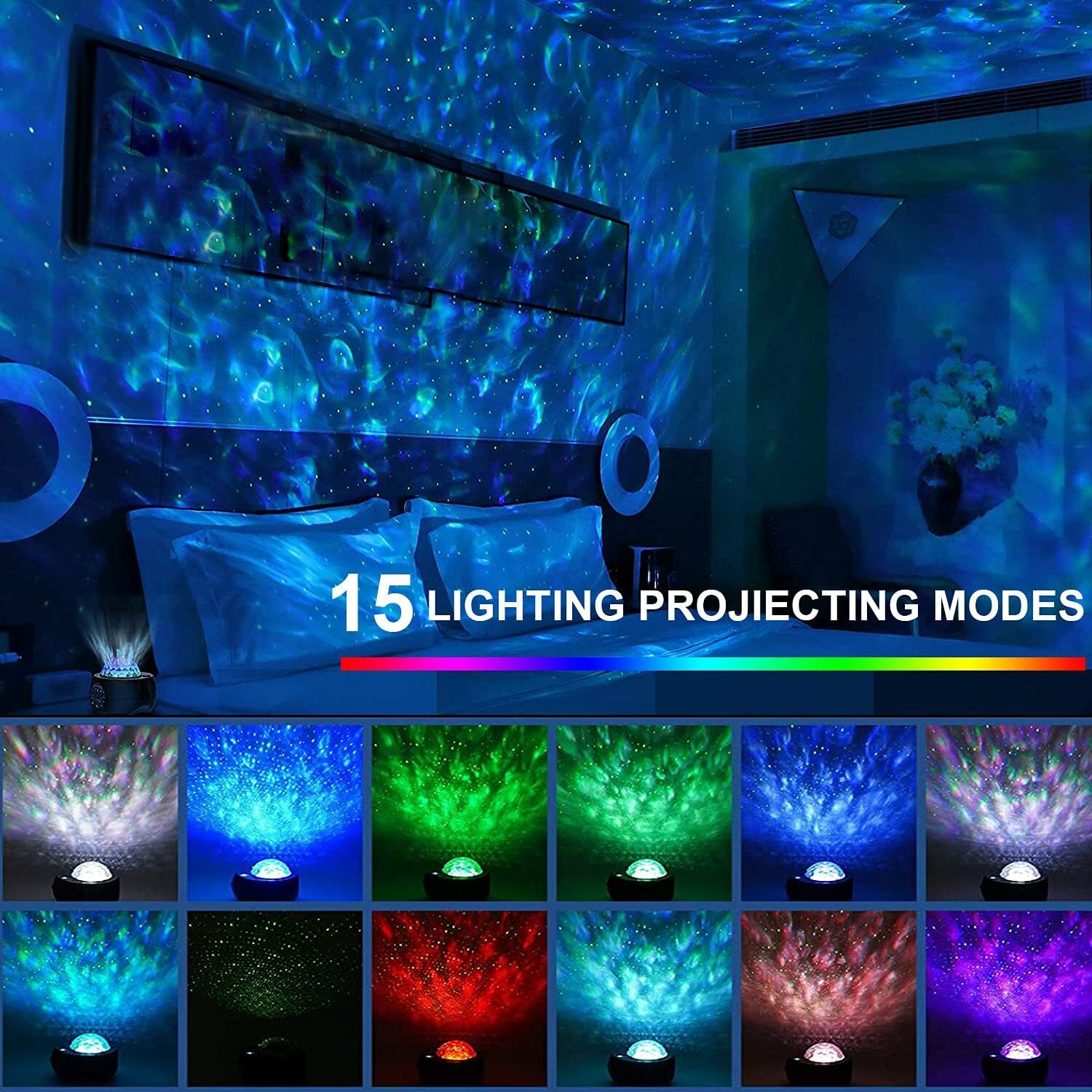 LED Galaxy Projector Starry Night Light Laser Star Sky Ocean Projection Lamp
